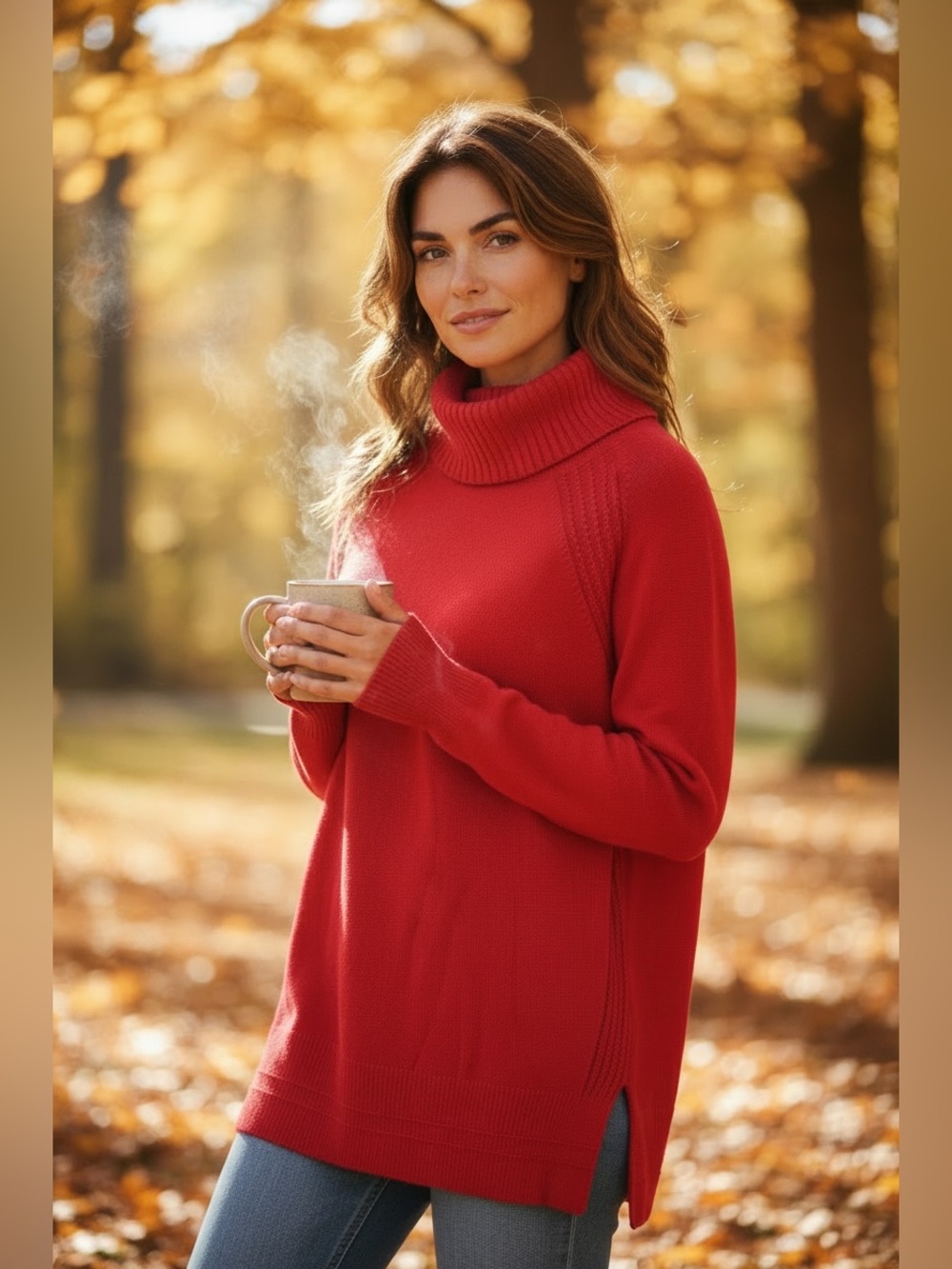 Scarlet Red Turtleneck Sweater – Size S & XL – NEW with Tags